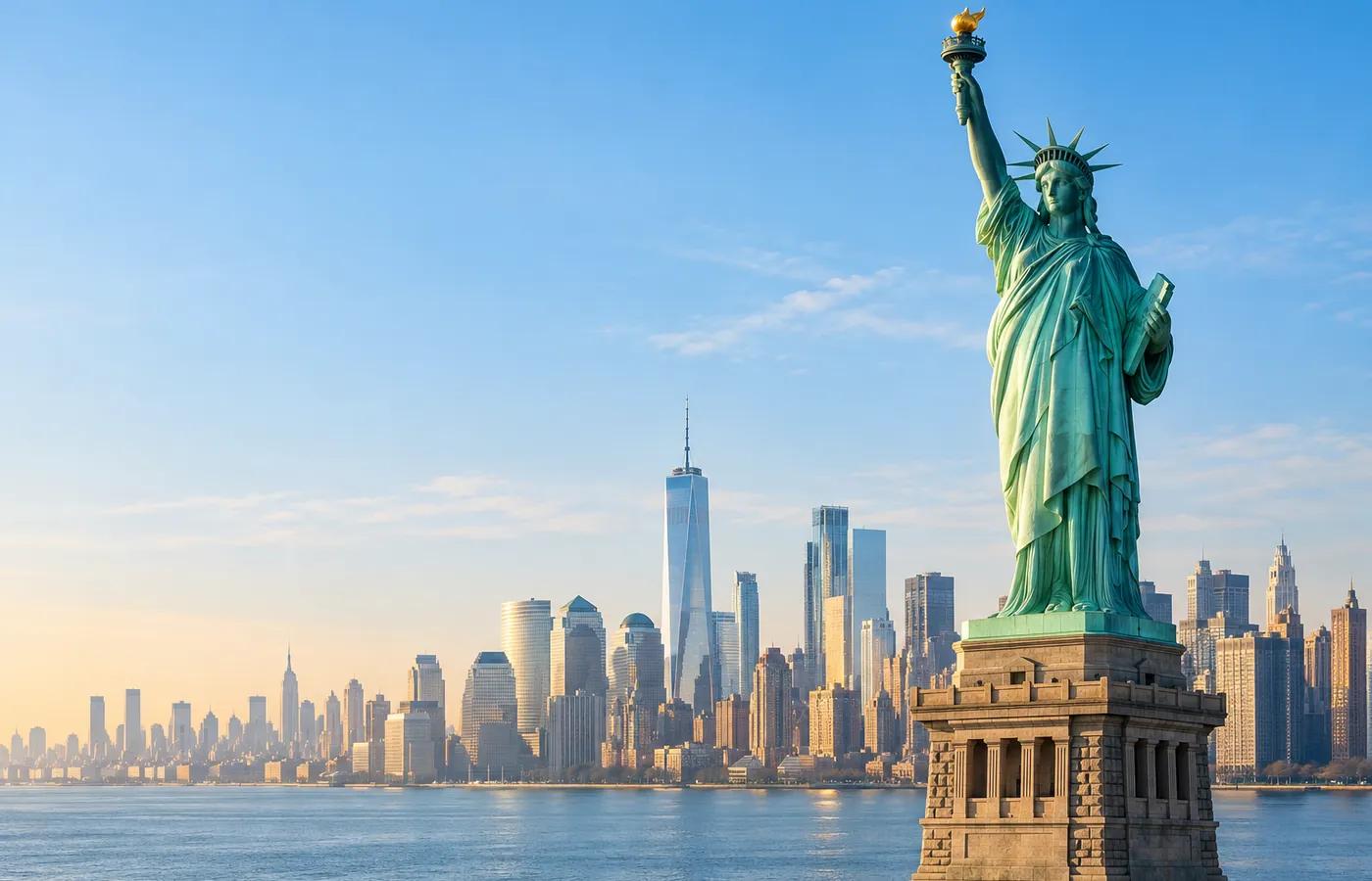 Estatua de la Libertad y Manhattan