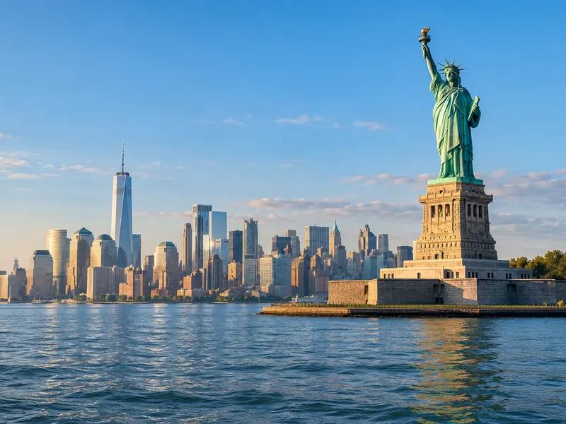 Estatua de la Libertad y Manhattan
